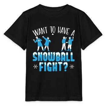 Möchten Sie eine Schneeballschlacht Wintersaison Schnee haben - Stanley/Stella Kinder T-Shirt MINI CREATOR  - Schwarz - Vorne - Mikhail (115cm)