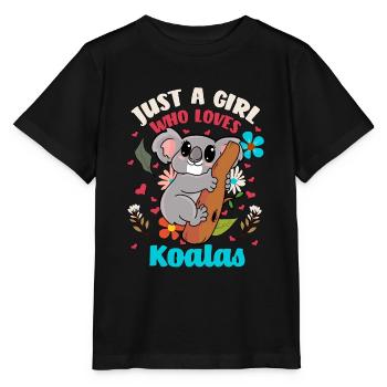 Koala girl woman eucalyptus gift marsupial - Stanley/Stella MINI CREATOR Kids’ T-Shirt - black - Front - Mikhail (115cm)