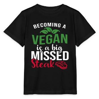 Vegan Veganer werden Spruch lustig - Stanley/Stella Kinder T-Shirt MINI CREATOR  - Schwarz - Vorne - Mikhail (115cm)
