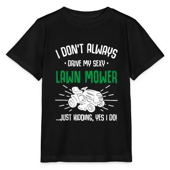 Funny Lawn Mower Lawn Mowing Lawn Care - Stanley/Stella MINI CREATOR Kids’ T-Shirt - black - Front - Mikhail (115cm)
