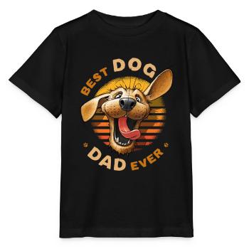 Best Dog Dad Ever Golden Retriever Herrchen Vater - Stanley/Stella Kinder T-Shirt MINI CREATOR  - Schwarz - Vorne - Mikhail (115cm)