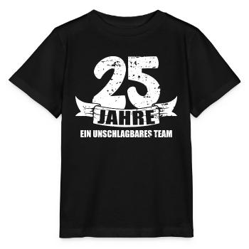 Team 25 Jahre Jubiläum Silberhochzeit - Stanley/Stella Kinder T-Shirt MINI CREATOR  - Schwarz - Vorne - Mikhail (115cm)