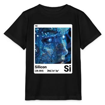 Periodic table element silicon (Si) 014 - Stanley/Stella MINI CREATOR Kids’ T-Shirt - black - Front - Mikhail (115cm)