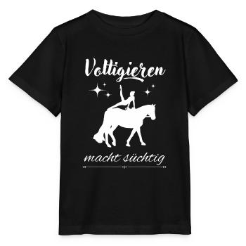 Voltigieren macht süchtig - Stanley/Stella Kinder T-Shirt MINI CREATOR  - Schwarz - Vorne - Mikhail (115cm)