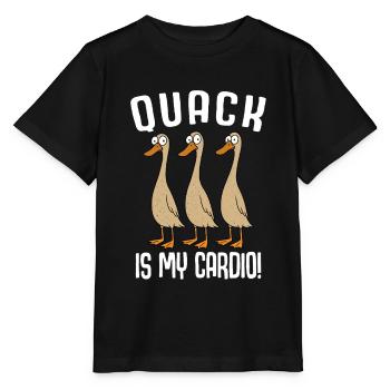 Drôle de canard canard coin-coin est mon cardio - T-shirt bio MINI CREATOR Stanley/Stella Enfant - noir - Devant - Mikhail (115cm)