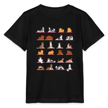 Hundeyoga, Entspannung und Meditation mit Hund - Stanley/Stella Kinder T-Shirt MINI CREATOR  - Schwarz - Vorne - Mikhail (115cm)