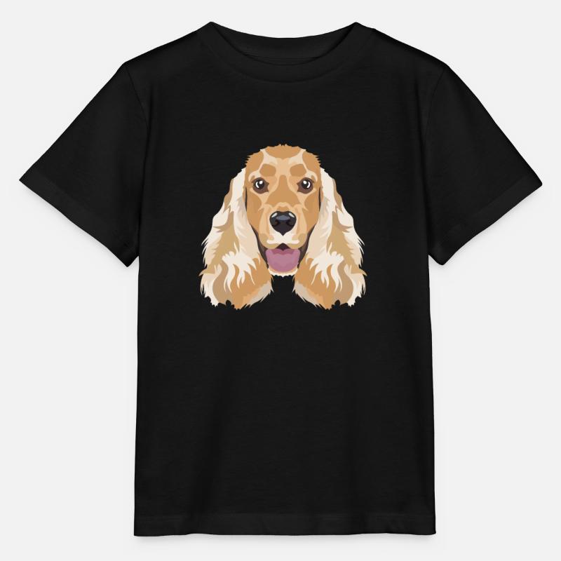Cocker anglais souriant Spaniel - T-shirt bio MINI CREATOR Stanley/Stella Enfant - noir