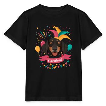 Dachshund Carnival Carnival - Stanley/Stella MINI CREATOR Kids’ T-Shirt - black - Front - Mikhail (115cm)