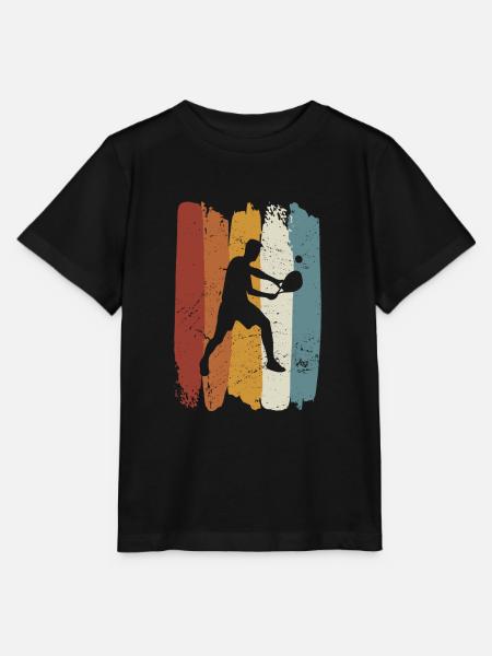 Retro vintage Padel Tennis - Stanley/Stella MINI CREATOR Kids’ T-Shirt - black