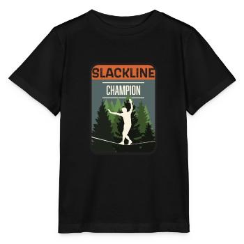 Slackline, Balance Sport - Stanley/Stella Kinder T-Shirt MINI CREATOR  - Schwarz - Vorne - Mikhail (115cm)