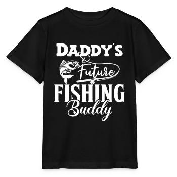 Daddy's little fishing partner baby little angler - Stanley/Stella MINI CREATOR Kids’ T-Shirt - black - Front - Mikhail (115cm)