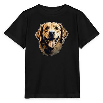 Dog Pet Tongue Happy - Stanley/Stella MINI CREATOR Kids’ T-Shirt - black - Front - Mikhail (115cm)
