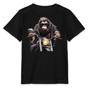 Gorilla Biker - T-shirt bio MINI CREATOR Stanley/Stella Enfant - noir - Devant - Mikhail (115cm)