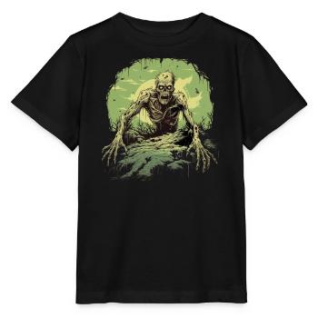 Zombie erwacht aus seinem grab in der Halloween - Stanley/Stella Kinder T-Shirt MINI CREATOR  - Schwarz - Vorne - Mikhail (115cm)
