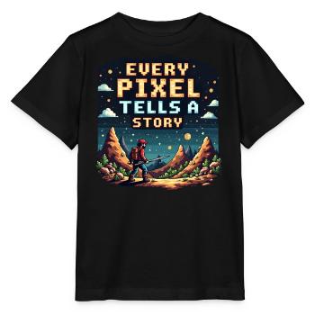 Chaque pixel raconte une histoire - Retro Gaming - T-shirt bio MINI CREATOR Stanley/Stella Enfant - noir - Devant - Mikhail (115cm)