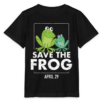 Sauve le monde de grenouilles jour - T-shirt bio MINI CREATOR Stanley/Stella Enfant - noir - Devant - Mikhail (115cm)