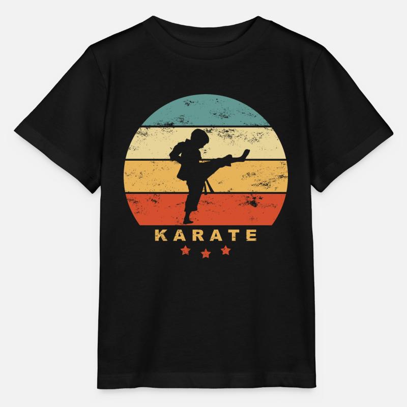 KARATE - Kind macht Karatekick - Retro Kampfsport - Stanley/Stella Kinder T-Shirt MINI CREATOR  - Schwarz