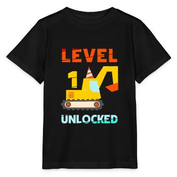 Level 1 unlocked Bagger - Stanley/Stella Kinder T-Shirt MINI CREATOR  - Schwarz - Vorne - Mikhail (115cm)