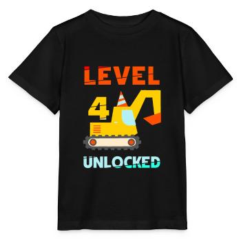 Level 4 unlocked excavator - Stanley/Stella MINI CREATOR Kids’ T-Shirt - black - Front - Mikhail (115cm)