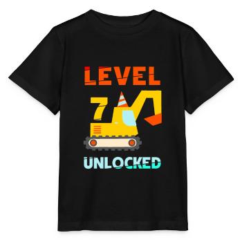 Level 7 unlocked Bagger - Stanley/Stella Kinder T-Shirt MINI CREATOR  - Schwarz - Vorne - Mikhail (115cm)