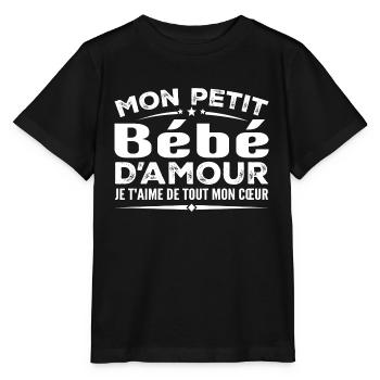 Liebes-Baby-Geschenk, ich liebe dich von ganzem Herzen - Stanley/Stella Kinder T-Shirt MINI CREATOR  - Schwarz - Vorne - Mikhail (115cm)
