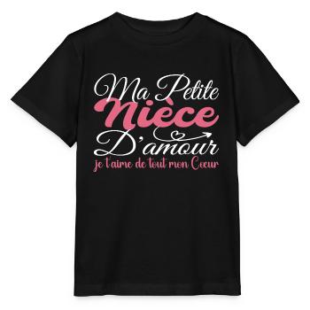 Cadeau Nièce d'amour, meilleure Nièce je t'aime - T-shirt bio MINI CREATOR Stanley/Stella Enfant - noir - Devant - Mikhail (115cm)