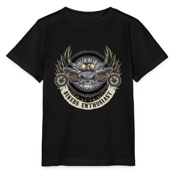 Biker Skull Biker Enthusiast Biker Biker Boyz - Stanley/Stella MINI CREATOR Kids’ T-Shirt - black - Front - Mikhail (115cm)