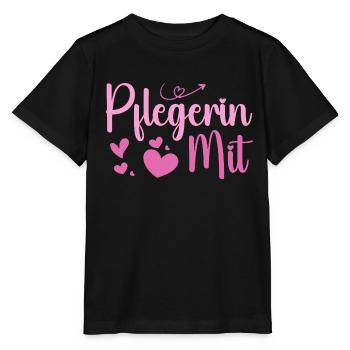 Pflegerin - Herz Symbol - Pflegefachfrau - DANKE - Stanley/Stella Kinder T-Shirt MINI CREATOR  - Schwarz - Vorne - Mikhail (115cm)