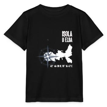 Île d’Elbe Coordonnées Carte Vacances - T-shirt bio MINI CREATOR Stanley/Stella Enfant - noir - Devant - Mikhail (115cm)