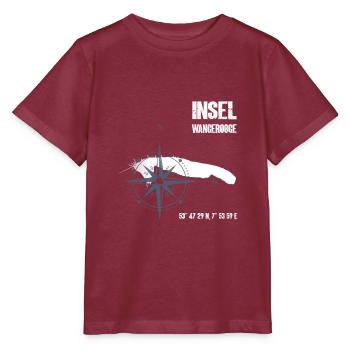 Wangerooge Île de la mer du Nord Coordonnées Carte Vacances - T-shirt bio MINI CREATOR Stanley/Stella Enfant - bordeaux - Devant - Kain (125cm)