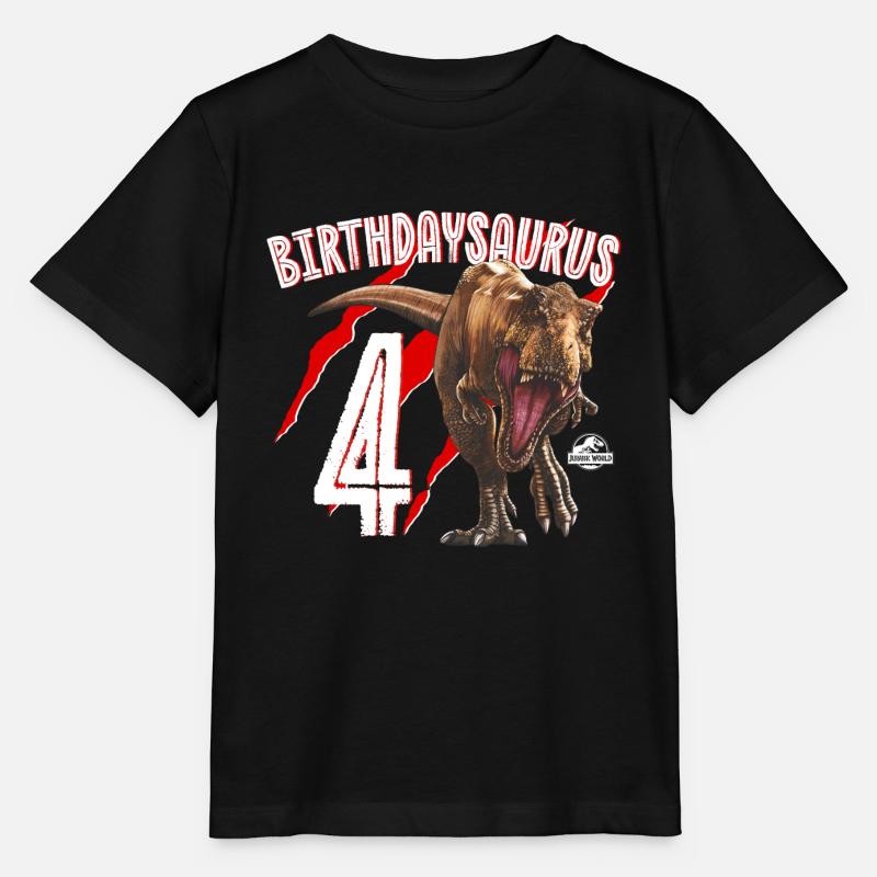 Jurassic World Birthday Design Birthdaysaurus 4 - Maglietta per bambini MINI CREATOR di Stanley/Stella - nero