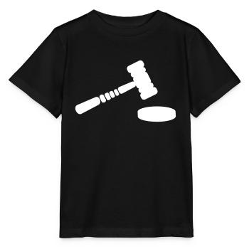 Judge hammer gavel - Stanley/Stella MINI CREATOR Kids’ T-Shirt - black - Front - Mikhail (115cm)