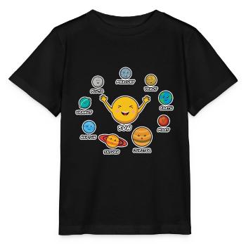 Système solaire - T-shirt bio MINI CREATOR Stanley/Stella Enfant - noir - Devant - Mikhail (115cm)