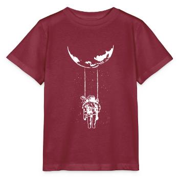 Astronaut Mond Schaukel - Stanley/Stella Kinder T-Shirt MINI CREATOR  - Burgunderrot - Vorne - Kain (125cm)