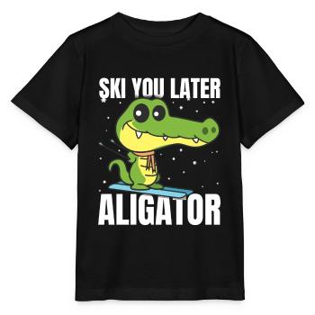 Ski driving Funny - Stanley/Stella MINI CREATOR Kids’ T-Shirt - black - Front - Mikhail (115cm)