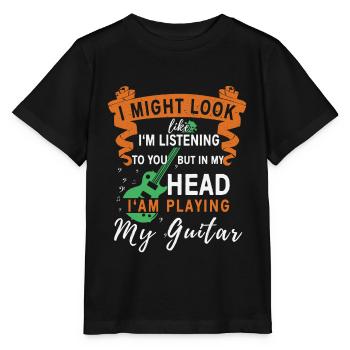 Musician guitars player - Stanley/Stella MINI CREATOR Kids’ T-Shirt - black - Front - Mikhail (115cm)