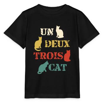 Un Deux Trois Cat cats - Stanley/Stella MINI CREATOR Kids’ T-Shirt - black - Front - Mikhail (115cm)