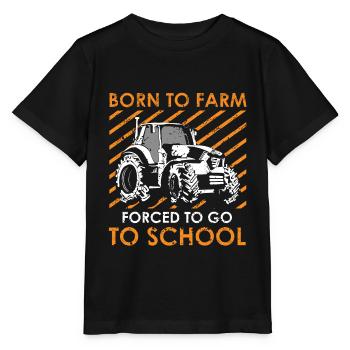 Né à un fermier forcé à l'école - T-shirt bio MINI CREATOR Stanley/Stella Enfant - noir - Devant - Mikhail (115cm)