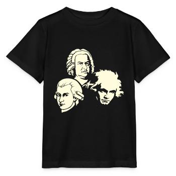 Beethoven Bach Mozart - Stanley/Stella Kinder T-Shirt MINI CREATOR  - Schwarz - Vorne - Mikhail (115cm)