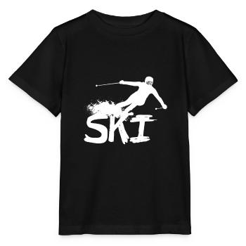 Skifahren Schi - Stanley/Stella Kinder T-Shirt MINI CREATOR  - Schwarz - Vorne - Mikhail (115cm)