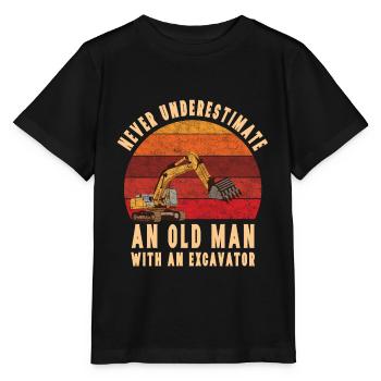 Vieil homme avec une pelle - T-shirt bio MINI CREATOR Stanley/Stella Enfant - noir - Devant - Mikhail (115cm)