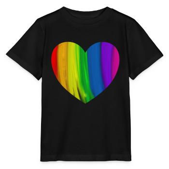 Rainbow heart homosexuality equality - Stanley/Stella MINI CREATOR Kids’ T-Shirt - black - Front - Mikhail (115cm)