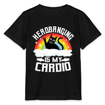 Headbanging Is My Cardio Cat Rainbow Heavy Metal - Stanley/Stella MINI CREATOR Kids’ T-Shirt - black - Front - Mikhail (115cm)