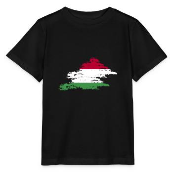 Ungarn Ungarisch Ungarische Flagge - Stanley/Stella Kinder T-Shirt MINI CREATOR  - Schwarz - Vorne - Mikhail (115cm)