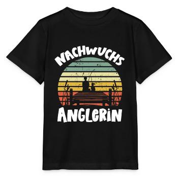 Nachwuchs Anglerin Angeln Baby Geburt Fische Fisch - Stanley/Stella Kinder T-Shirt MINI CREATOR  - Schwarz - Vorne - Mikhail (115cm)
