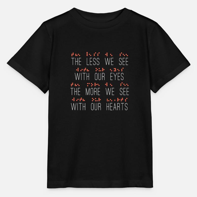 Less Eyes More Heart Impaired Dots Braille - Stanley/Stella Kinder T-Shirt MINI CREATOR - Schwarz