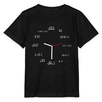 Meme Funny Mathematics Mathematician Math Clock - Stanley/Stella Kinder T-Shirt MINI CREATOR  - Schwarz - Vorne - Mikhail (115cm)