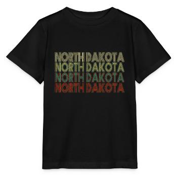 Retro America State Flag Vintage North Dakota - Stanley/Stella MINI CREATOR Kids’ T-Shirt - black - Front - Mikhail (115cm)