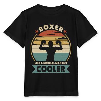 Boxer like a normal man but cooler - Stanley/Stella Kinder T-Shirt MINI CREATOR  - Schwarz - Vorne - Mikhail (115cm)