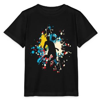 Soccer Stop The Ball Color Splash - Stanley/Stella MINI CREATOR Kids’ T-Shirt - black - Front - Mikhail (115cm)
